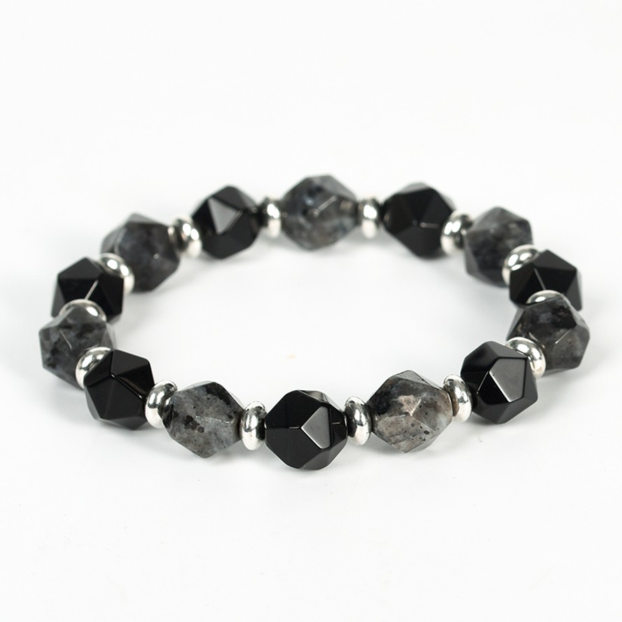 Faceted Bead Crystal Natural Stone Bracelet